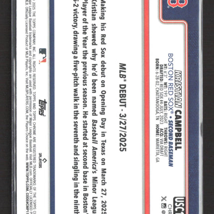 2025 Topps Chrome Kristian Campbell #USC188 X-Fractor RC
