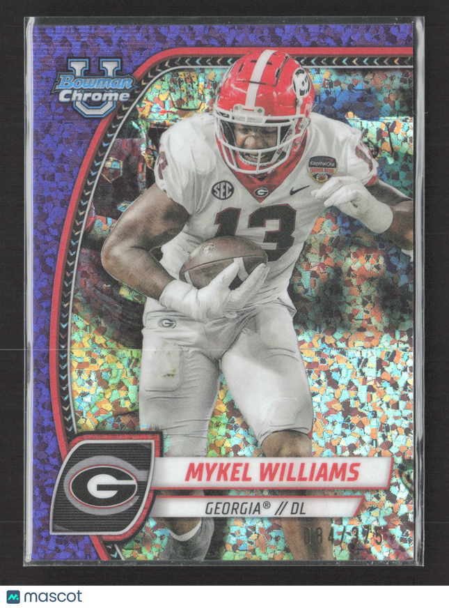 2024 Bowman Chrome University Mykel Williams #134 Purple Shimmer Refractor