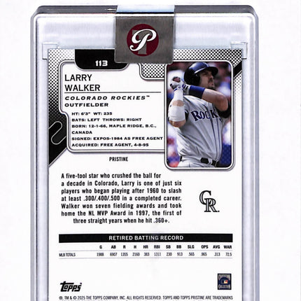 2025 Topps Pristine Larry Walker #113 Teal Refractor /199