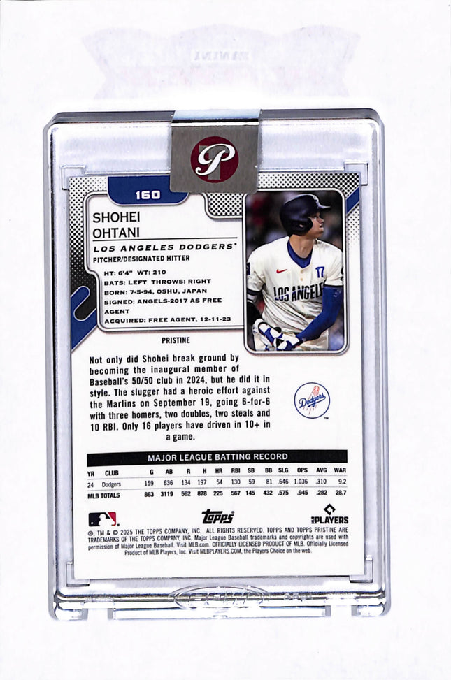 2025 Topps Pristine Shohei Ohtani #160 Blue Refractor /75