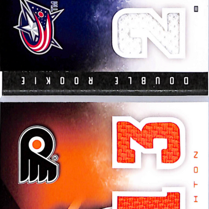 2013 Playbook Double Rookie Boone Jenner Scott Laughton #DR-LJ Jersey Patch