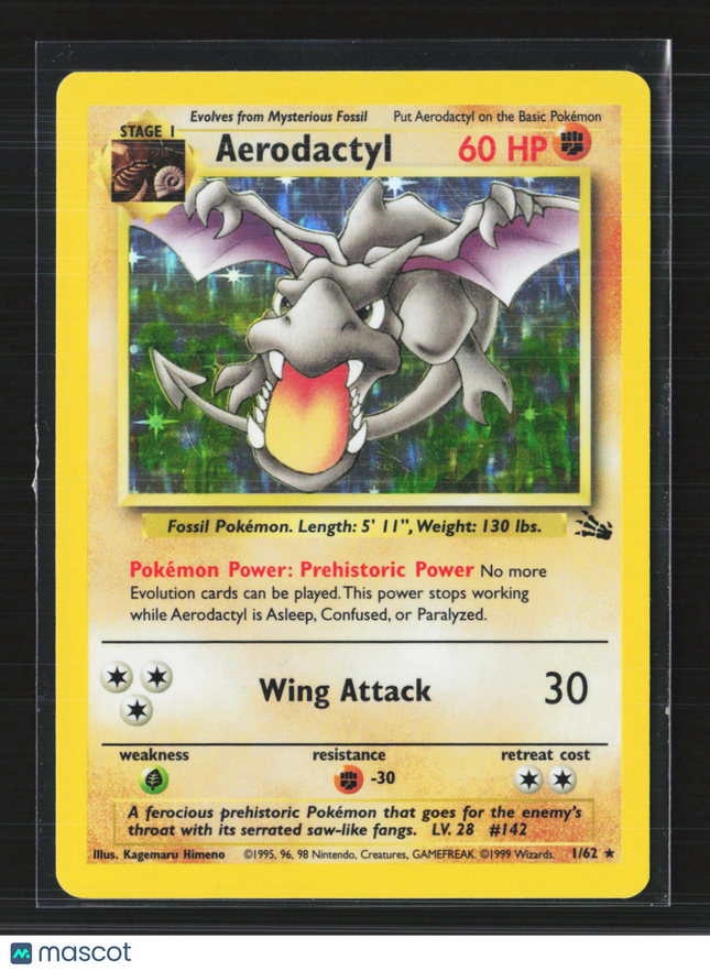 Pokemon 1999 Fossil Aerodactyl #1/62