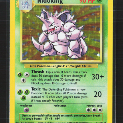 Pokemon 1999 Base Set Nidoking #11/102