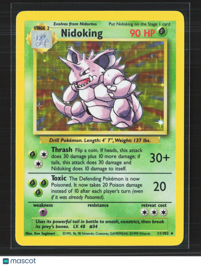 Pokemon 1999 Base Set Nidoking #11/102