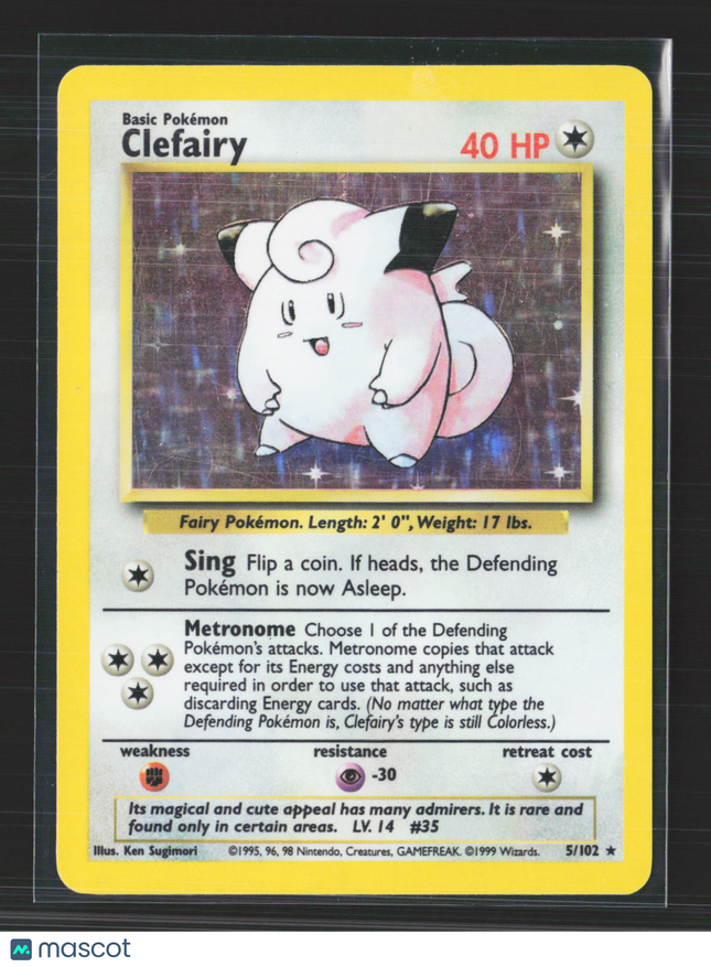 Pokemon 1999 Base Set Clefairy #5/102