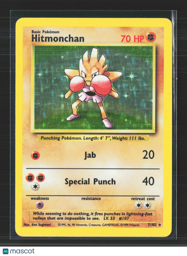 Pokemon 1999 Base Set Hitmonchan #7/102