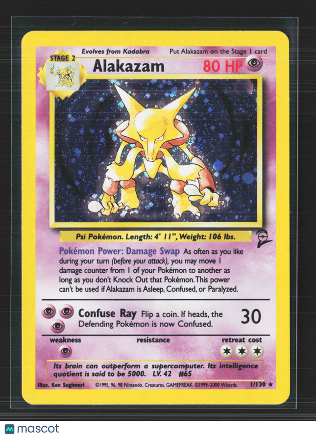 Pokemon 2000 Base Set 2 Alakazam #1/130