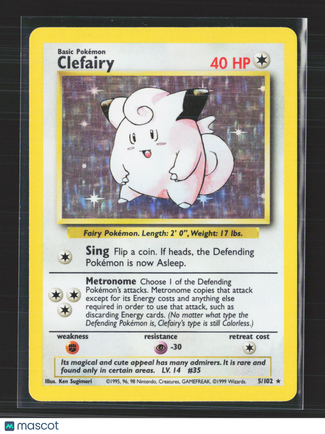 Pokemon 1999 Base Set Clefairy #5/102