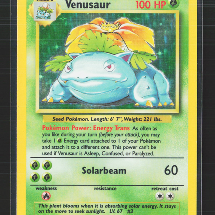 Pokemon 1999 Base Set Venusaur #15/102