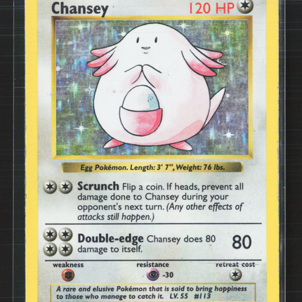 Pokemon 1999 Base Set Shadowless Chansey #3/102
