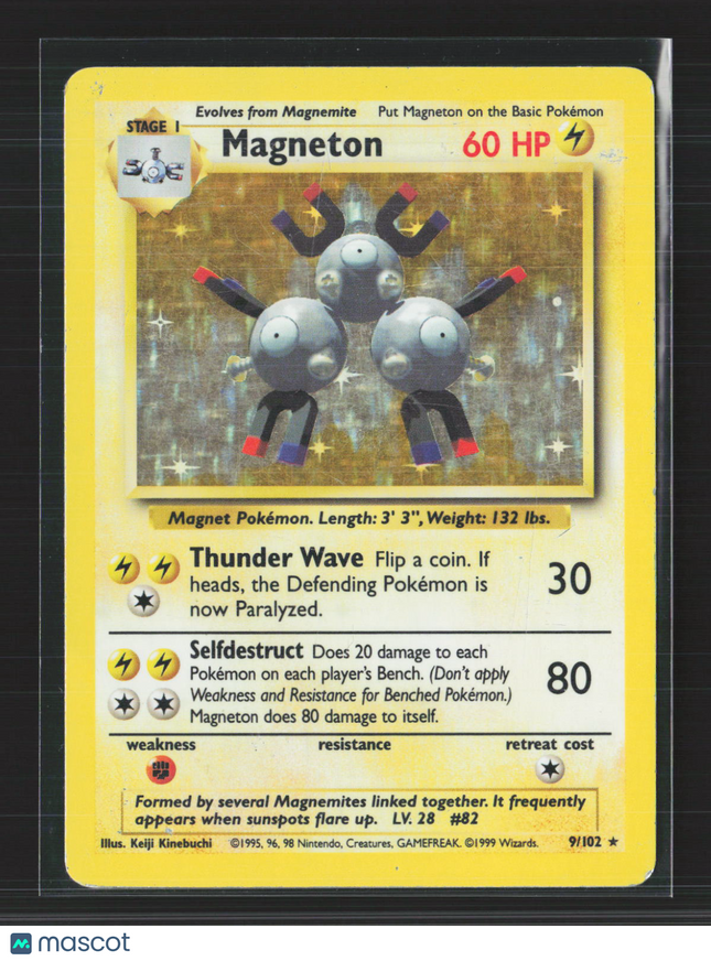 Pokemon 1999 Base Set Magneton #9/102