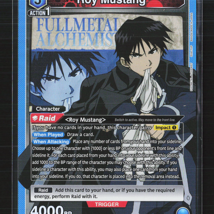 2023 Bandai Union Arena Fullmetal Alchemist Roy Mustang Raid SR