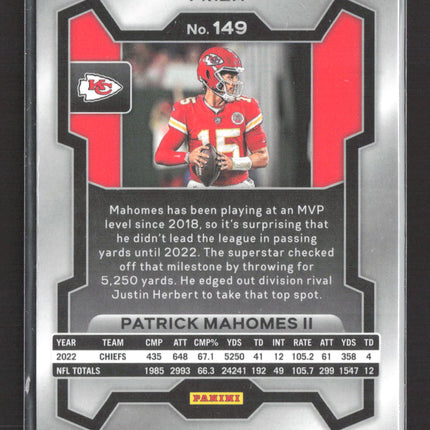 2023 Panini Prizm Patrick Mahomes II #149 Checkerboard