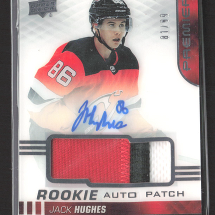 2019-20 Upper Deck Premier Jack Hughes #AR-JH 81/99 Rookie Auto Patch