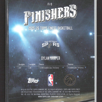 2026 Topps Finest Finishers Dylan Harper #FI-9 RC Geometric