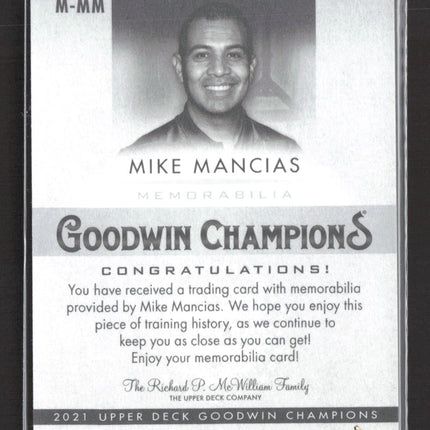 2021 Upper Deck Goodwin Champions Mike Mancias #M-MM Memorabilia