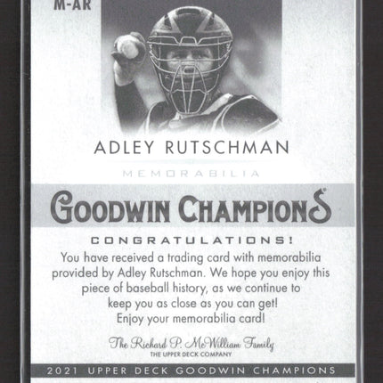 2021 Upper Deck Goodwin Champions Adley Rutschman #M-AR Memorabilia