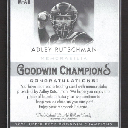 2021 Upper Deck Goodwin Champions Adley Rutschman #M-AR Memorabilia