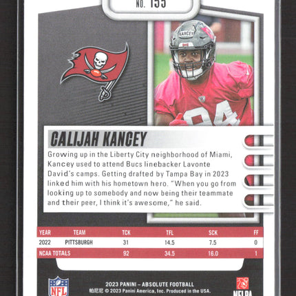 2023 Panini Absolute Football Calijah Kancey #155 RC 100/100