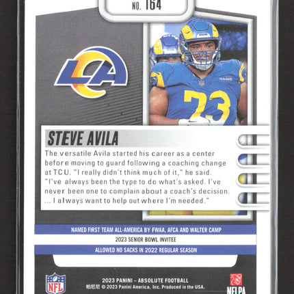 2023 Panini Absolute Football Steve Avila #164 Blue RC 36/50