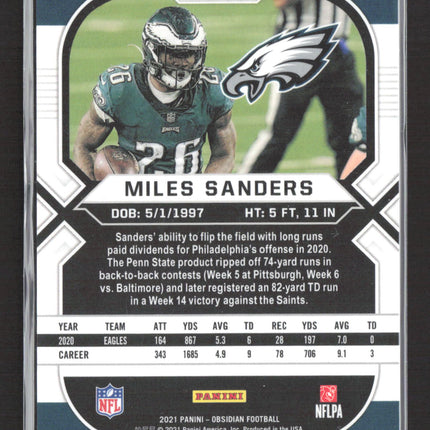 2021 Panini Obsidian Football Miles Sanders #78