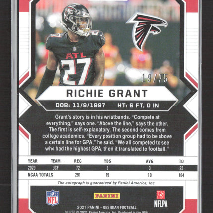 2021 Panini Obsidian Football Richie Grant #178 RC 19/25
