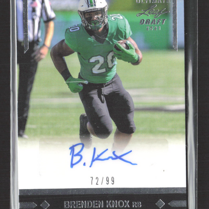 2021 Leaf Ultimate Draft Brenden Knox #GLR-BK1 Authentic Autograph 72/99 Auto
