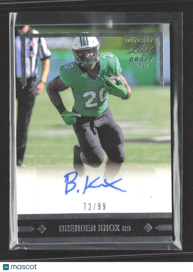2021 Leaf Ultimate Draft Brenden Knox #GLR-BK1 Authentic Autograph 72/99 Auto