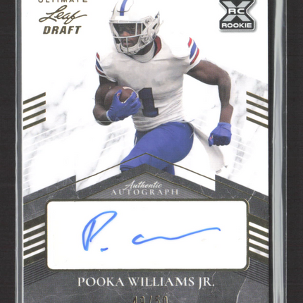 2021 Leaf Ultimate Draft Pooka Williams Jr. #BA-PWJ RC 49/60 Auto