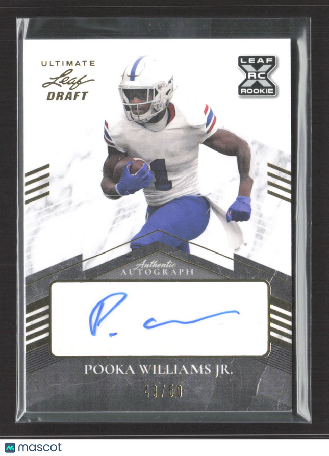 2021 Leaf Ultimate Draft Pooka Williams Jr. #BA-PWJ RC 49/60 Auto