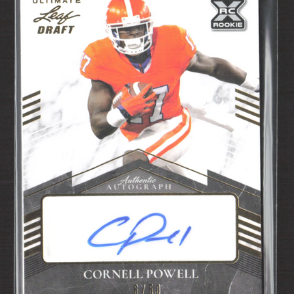 2021 Leaf Ultimate Draft Cornell Powell #BA-CP1 RC 6/50 Auto
