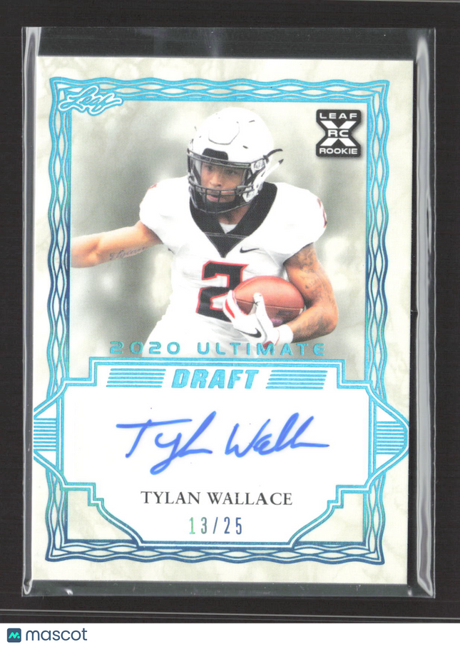 2020 Leaf Ultimate Draft Tylan Wallace #BA-TW1 RC 13/25 Auto
