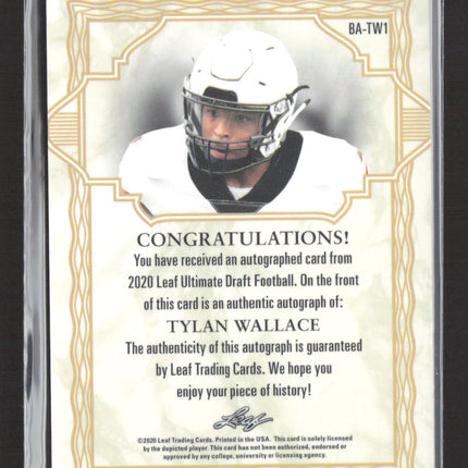 2020 Leaf Ultimate Draft Tylan Wallace #BA-TW1 RC 13/25 Auto