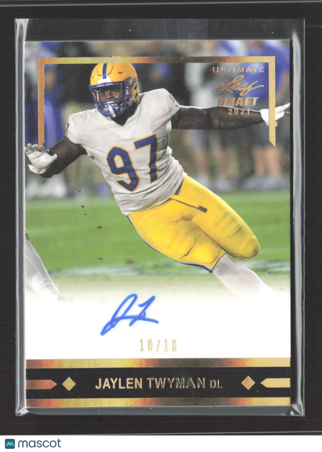 2021 Leaf Ultimate Draft Gold Leaf Rookies Jaylen Twyman #GLR-JT1 10/10 Auto