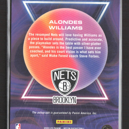 2023 Panini Recon Alondes Williams #RRS-AWL RC 04/49 Auto