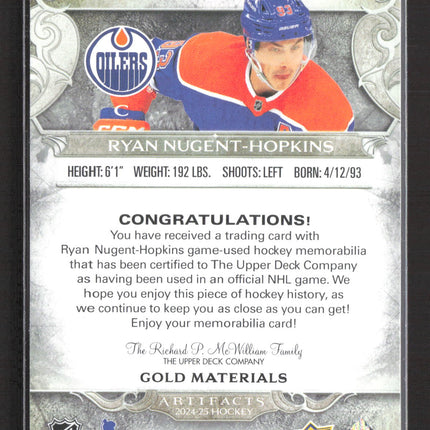 2024 Upper Deck Artifacts Ryan Nugent-Hopkins #98 Gold Material Dual Jersey /299
