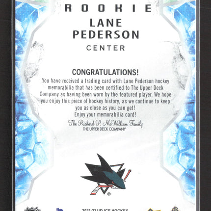 2022 Upper Deck Ice Lane Pederson #109 Jersey Patch