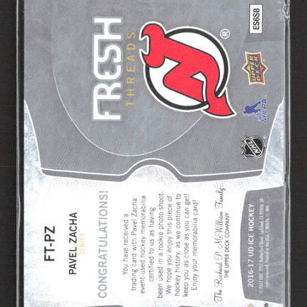2016 Upper Deck Ice Fresh Threads Pavel Zacha #FT-PZ Memorabilia Jersey
