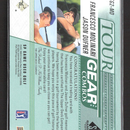 2014 SP Game Used Golf Tour Gear Jason Dufner Francesco Molinari Relic
