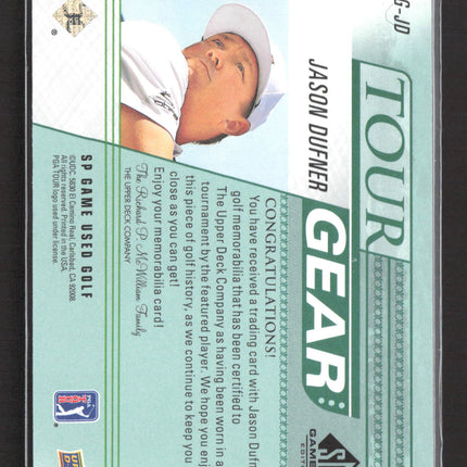 2014 Upper Deck SP Game Used Tour Gear Jason Dufner #TG-JD Dual Shirt Relic