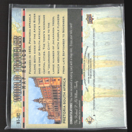 2021 Upper Deck Goodwin Champions World Traveler Map Relics Map Relic #WT-302
