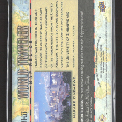 2021 Upper Deck Goodwin Champions World Traveler Map Relics Map Relic #WT-277