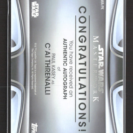 2018 Topps Star Wars Masterwork Paul Kasey As C'ai Threnalli Auto #MWA-PK