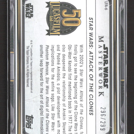 2021 Topps Star Wars Masterwork Lucasfilm Anakin Padme 50th #LFA-6 /299