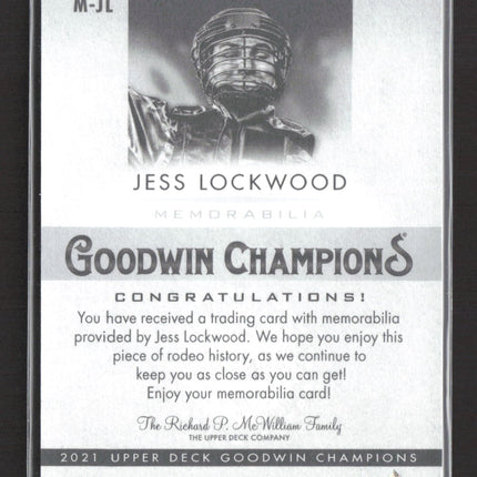 2021 Upper Deck Goodwin Champions Jess Lockwood #M-JL Relic