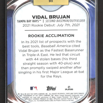 2022 Topps Tribute Vidal Brujan #93 Green 34/99 RC