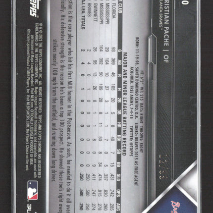 2021 Topps Chrome Black Cristian Pache #40 RC /99