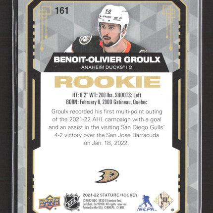 2022 Upper Deck Stature Benoit-Olivier Groulx #161 /65