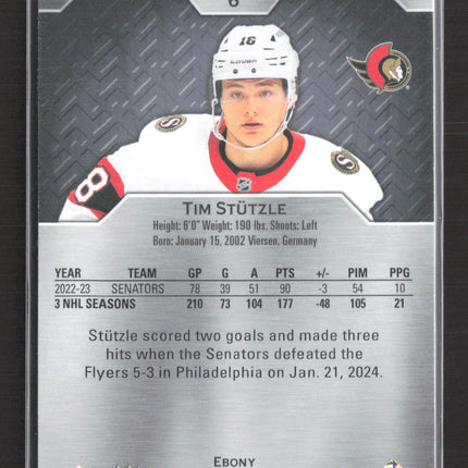 2024 Upper Deck Engrained Tim Stutzle #6 Ebony 36/49