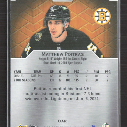 2023 Upper Deck Engrained Hockey Matthew Poitras #133 Oak 060/399